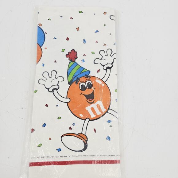 Vintage 1988 Mars M&M Candy Hallmark Paper Tablecloth Table Cover NEW Sealed - Picture 4 of 6